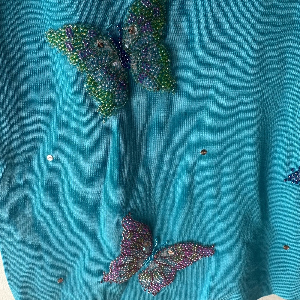 90s Beaded Butterfly Knit Tank - Picture 3 of 6
